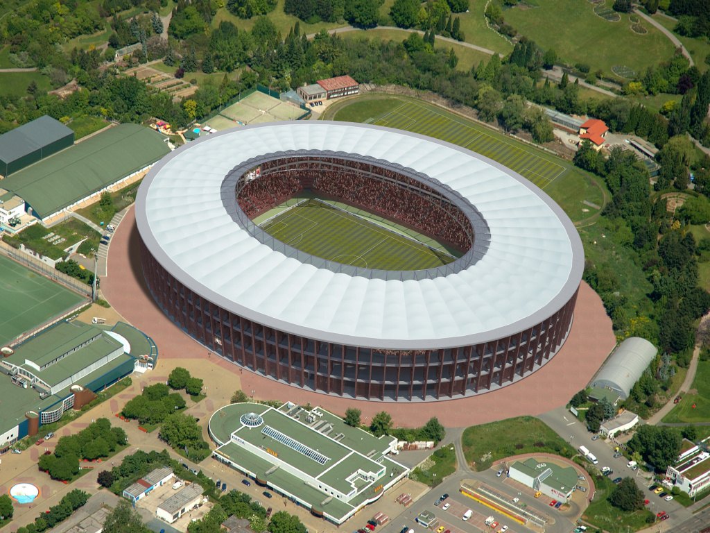 Konečná podoba stadionu za Lužánkami - Vizualizace